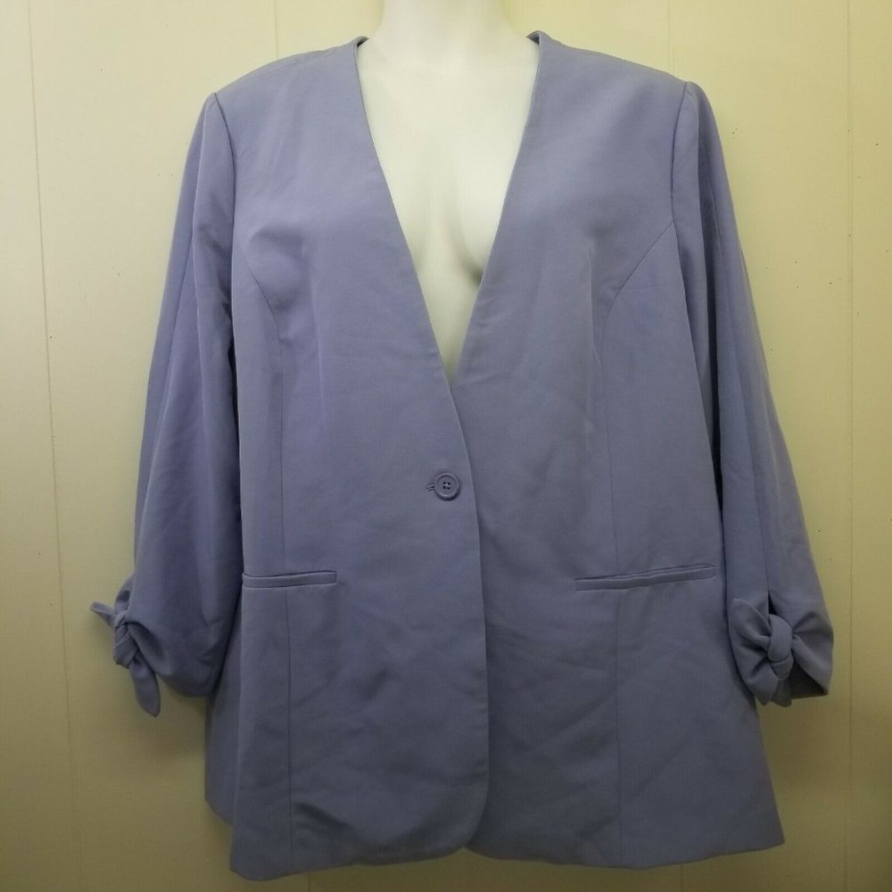 DG2 Diane Gilman 2X Purple Blazer Spring Jacket